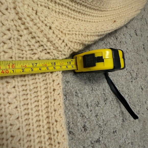 Sun Valley L vintage Cream and Brown Knit Women's Cardigan 100 percent wool EVC - Picture 11 of 12